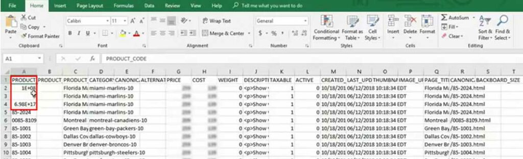 Miva export leading zeros