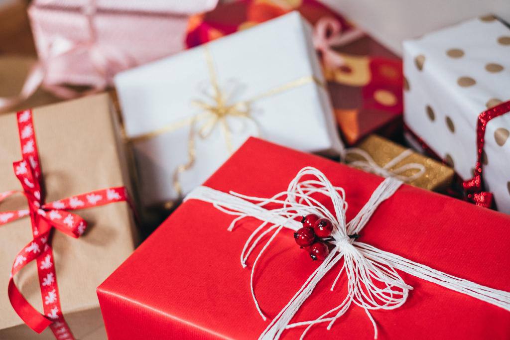 Pile of wrapped gifts