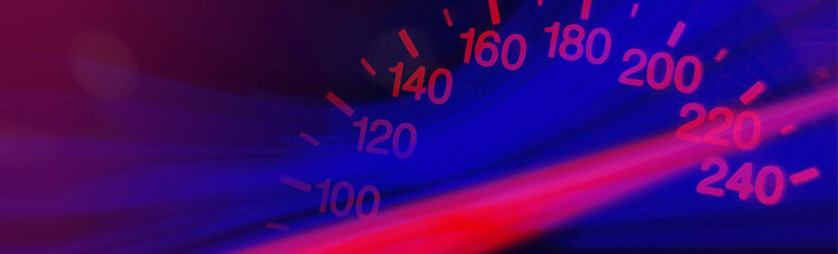 Speedometer reaching 220 mph