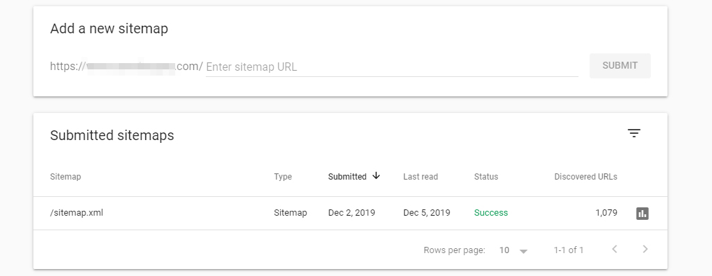 GSC sitemap page