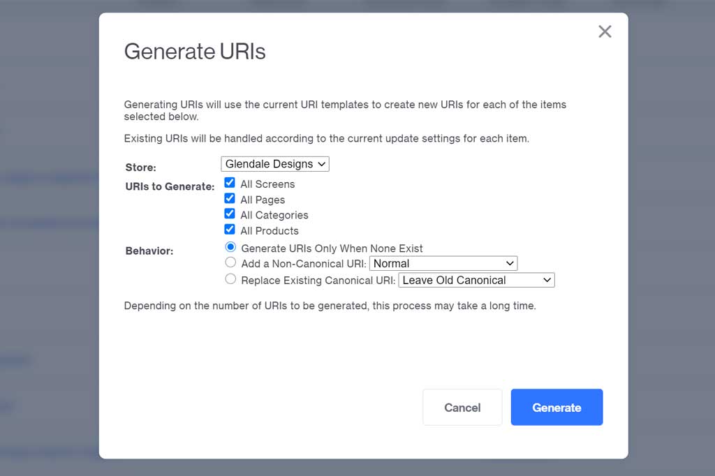 Generating uris