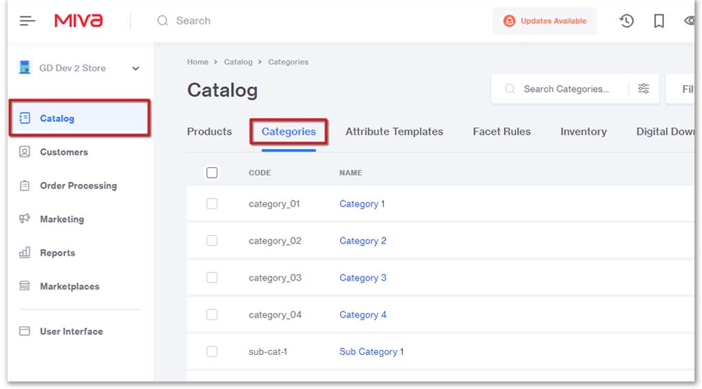 Sort your categories in your catalog