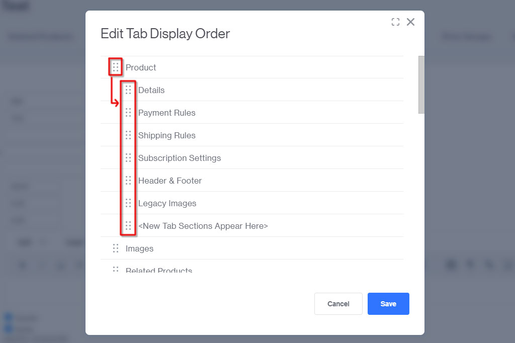 Rearranging Edit Product Tabs