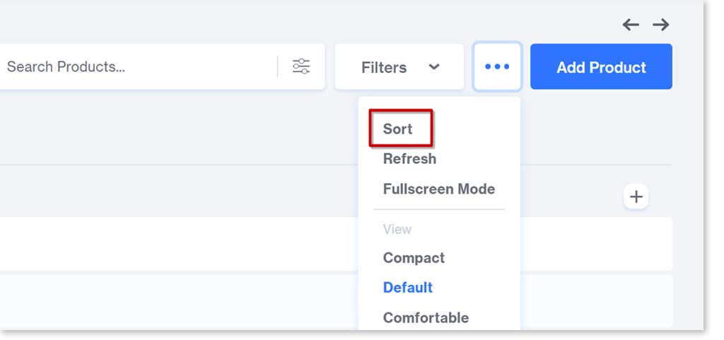Sort your featured products
