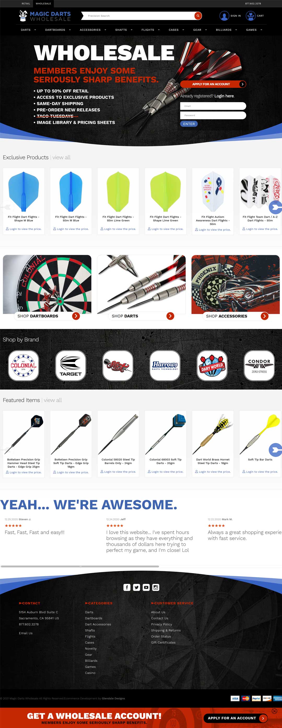 http://MagicDartsWholesale.com%20–%20Miva%20B2B%20eCommerce%20Development