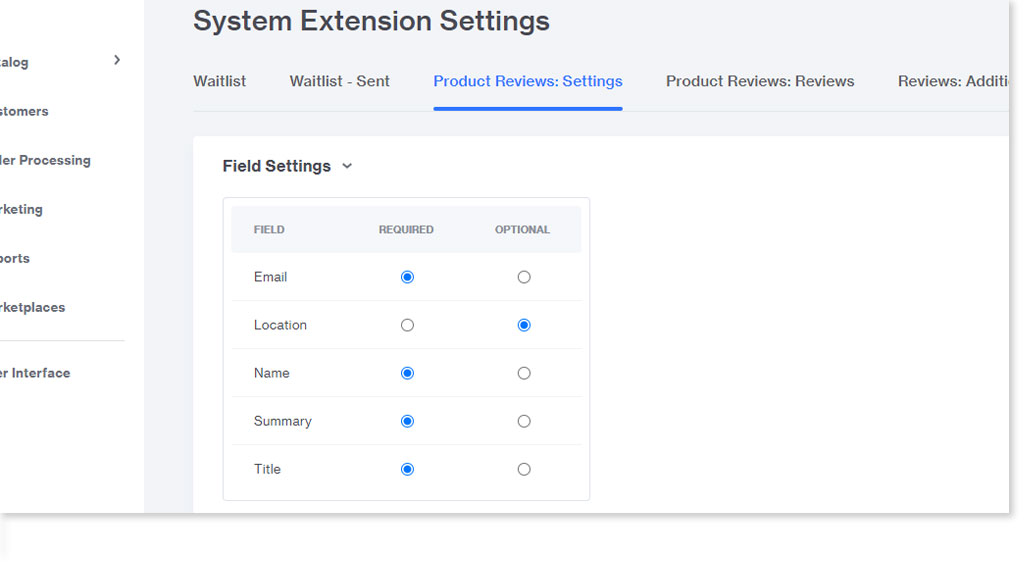 Review form settings