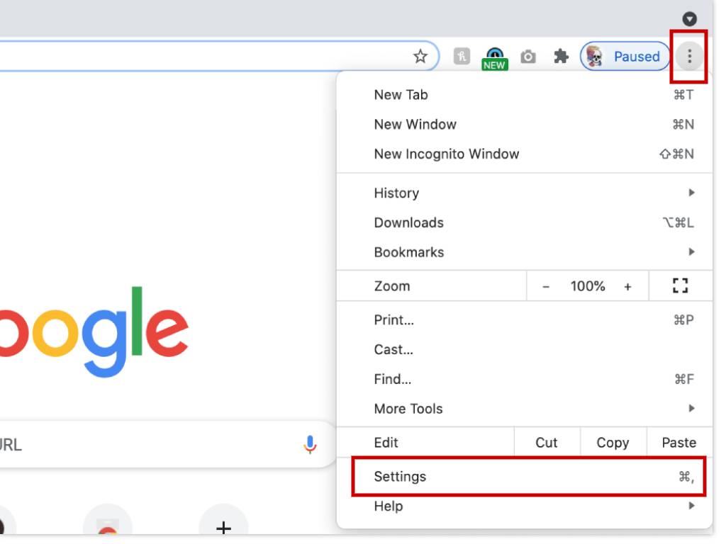 Clear your cache in Google Chrome