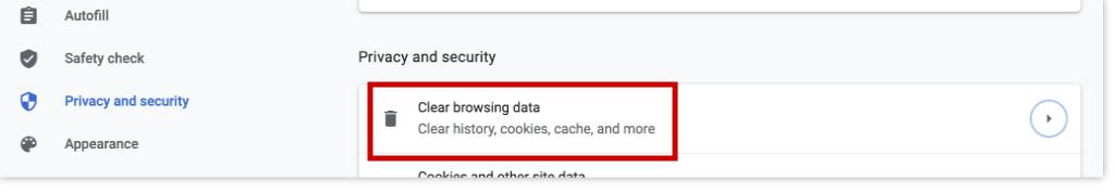 Chrome privacy settings