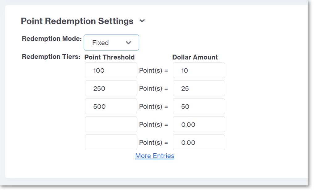 Miva Rewards Points Setup