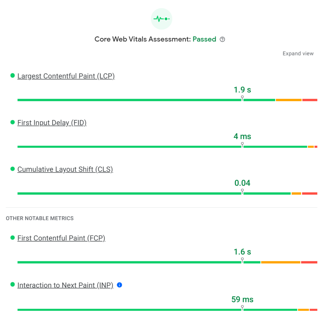 AOMC Core Web Vitals