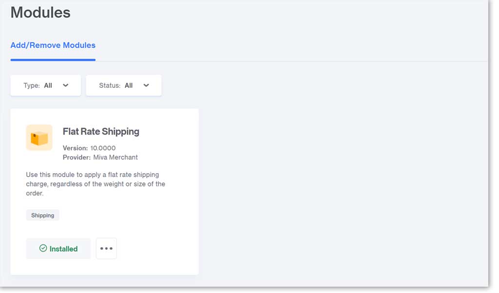 flat rate shipping module